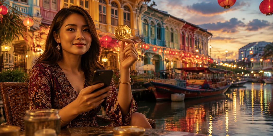 Pengguna menggunakan telefon bimbit untuk mengakses platform 482 secara bertanggungjawab di Pulau Pinang